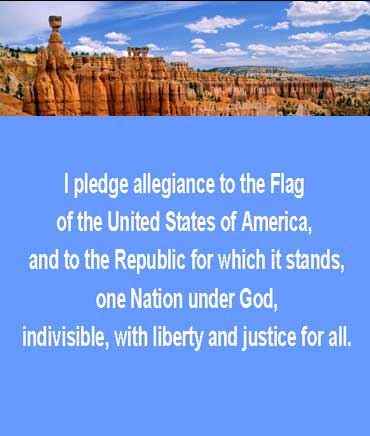 What do we show loyalty to when we say the Pledge of Allegiance?
