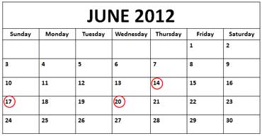 June 2012 Calendar