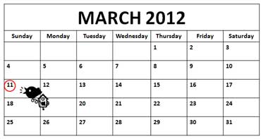 Calendar - Sunday, March 11, 2012