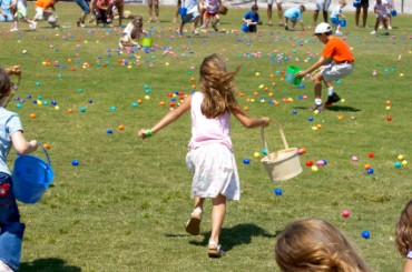 Children Running at an Easter Egg Hunt