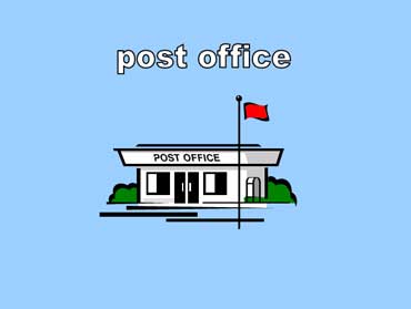 Post Office with a Flagpole and a Flag