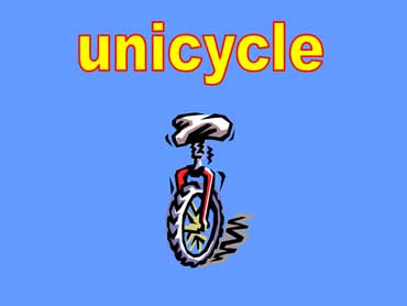 Unicycle with One Wheel and Seat