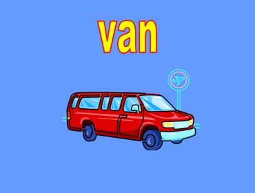 Red Van Going to the Airport