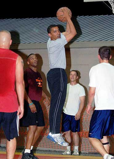Barack Obama Playing Basketball