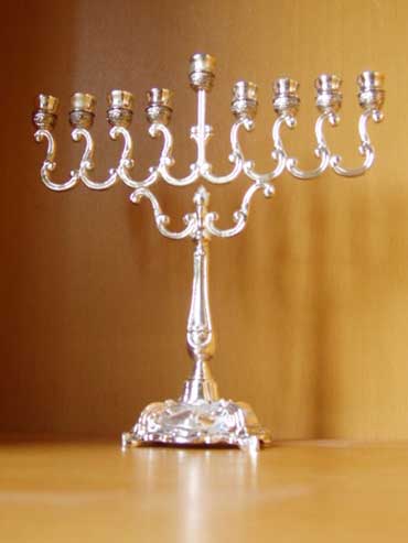 Jewish Menorah with Nine Candle Holders