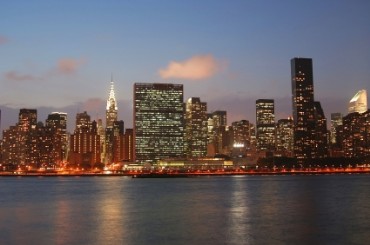 United Nations Building in the Evening