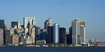 View of New York City from the Statue of Liberty