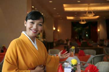 Hostess at a Japanese Restaurant