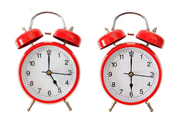 Two Clocks Showing Time Moved Forward