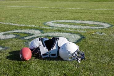 Should Pad, Helmet, and Football