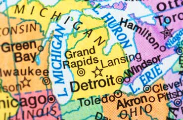 Map of Michigan: Upper and Lower Peninsulas