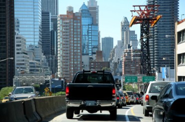 New York City Freeway with Traffic