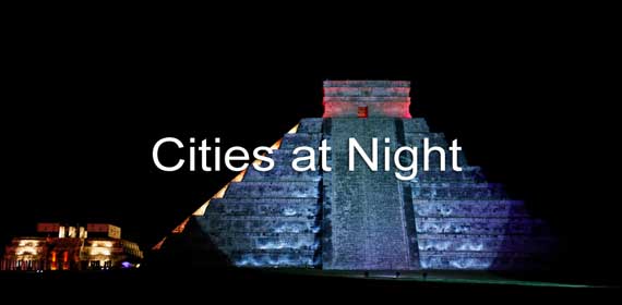 World Tour of Cities at Night Banner, Yucatan, Mexico - Chichen Itza