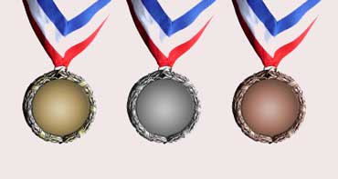 Gold, Silver, and Bronze Medals